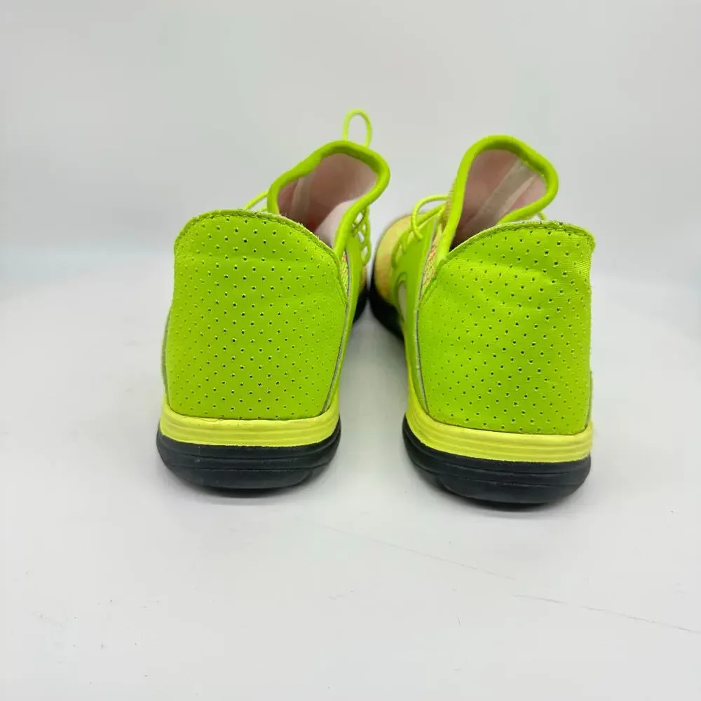 J Sport Carly Knit and Bungee Green and Pink High Top Womens Sneaker Size 9